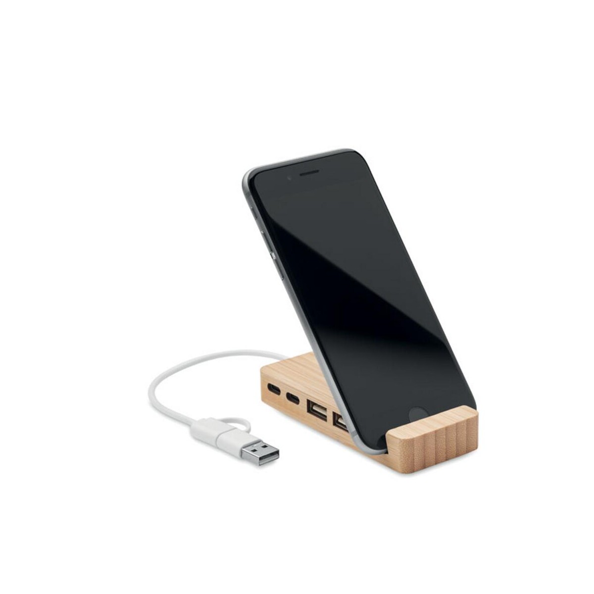 4-portowy bambusowy hub USB HUBSTAND mo2144-40-open