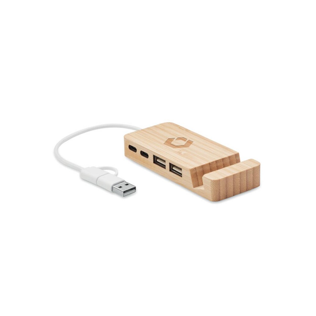 4-portowy bambusowy hub USB HUBSTAND mo2144-40-print
