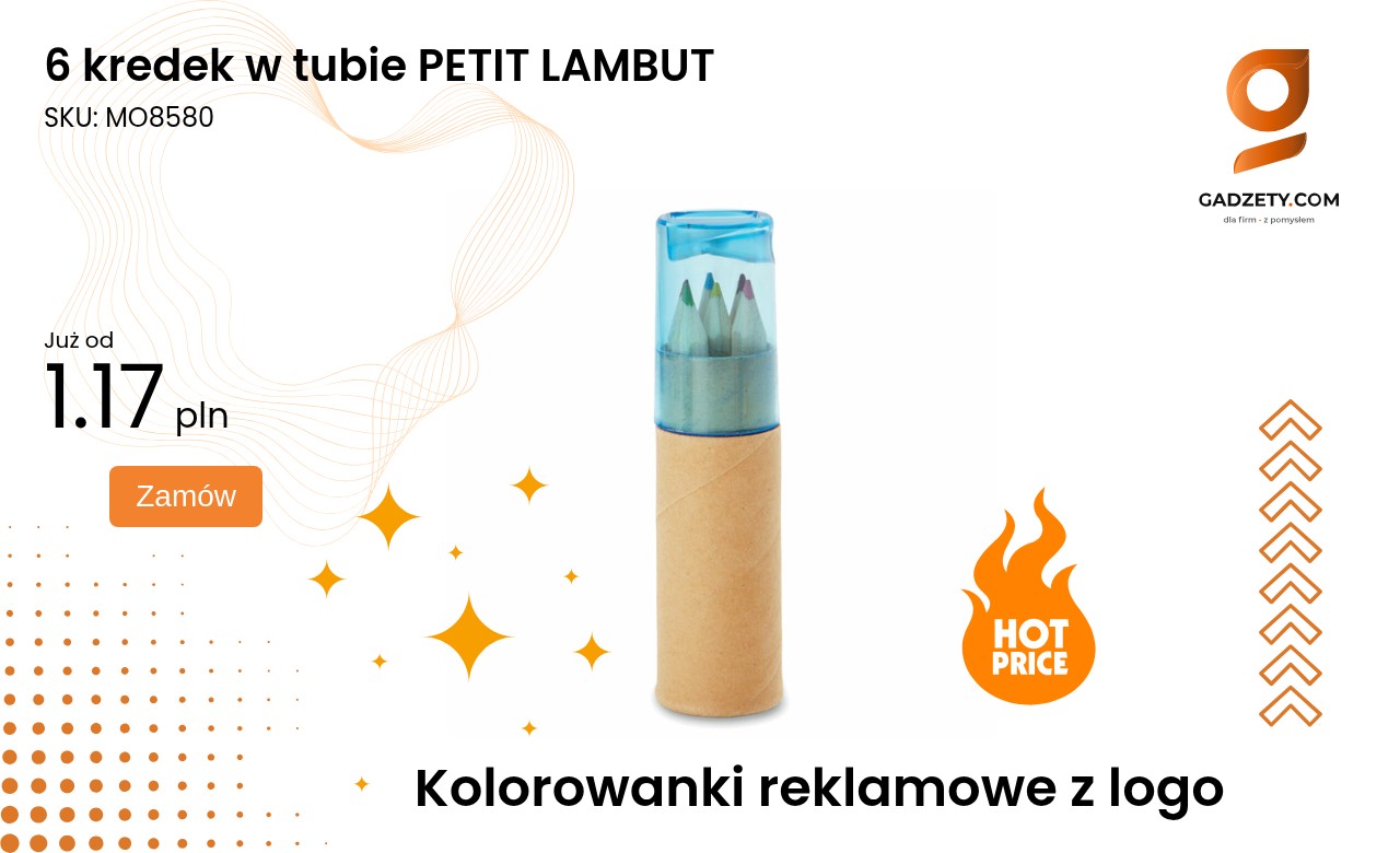 6 kredek w tubie PETIT LAMBUT Zestaw 6 kolorowych kredek w tubie PETIT LAMBUT