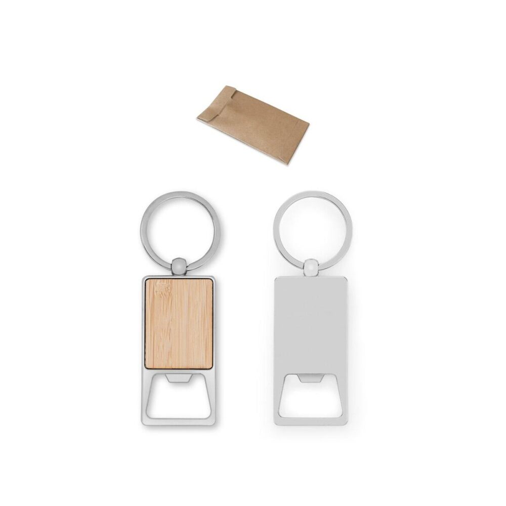 SYLVESTER. Prostokątny żelazny brelok z otwieraczem do butelek 95121_set