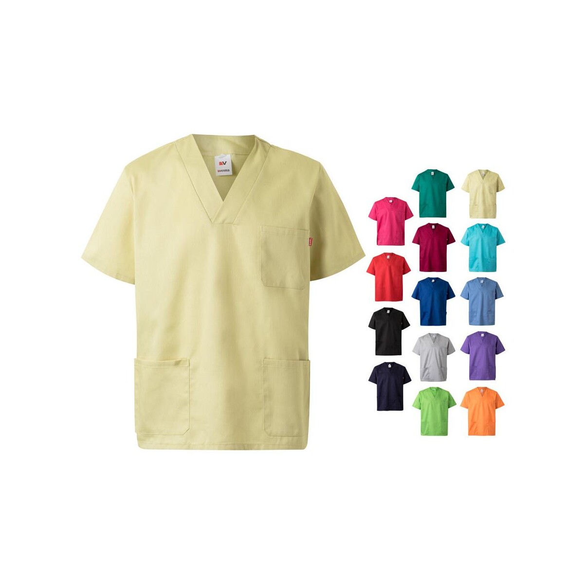 VL ILLAPA. Tunika twillowa (190 g/m²) z krótkim rękawem, z poliestru (65%) i bawełny (35%) 36132_set