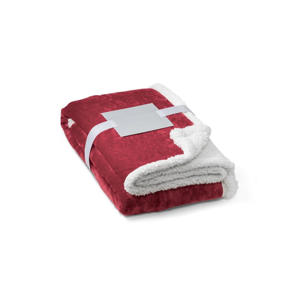 HEIDEN. Dwustronny polarowy koc (190 g/m²) z satynową wstążką i etykietą do personalizacji 99078_115
