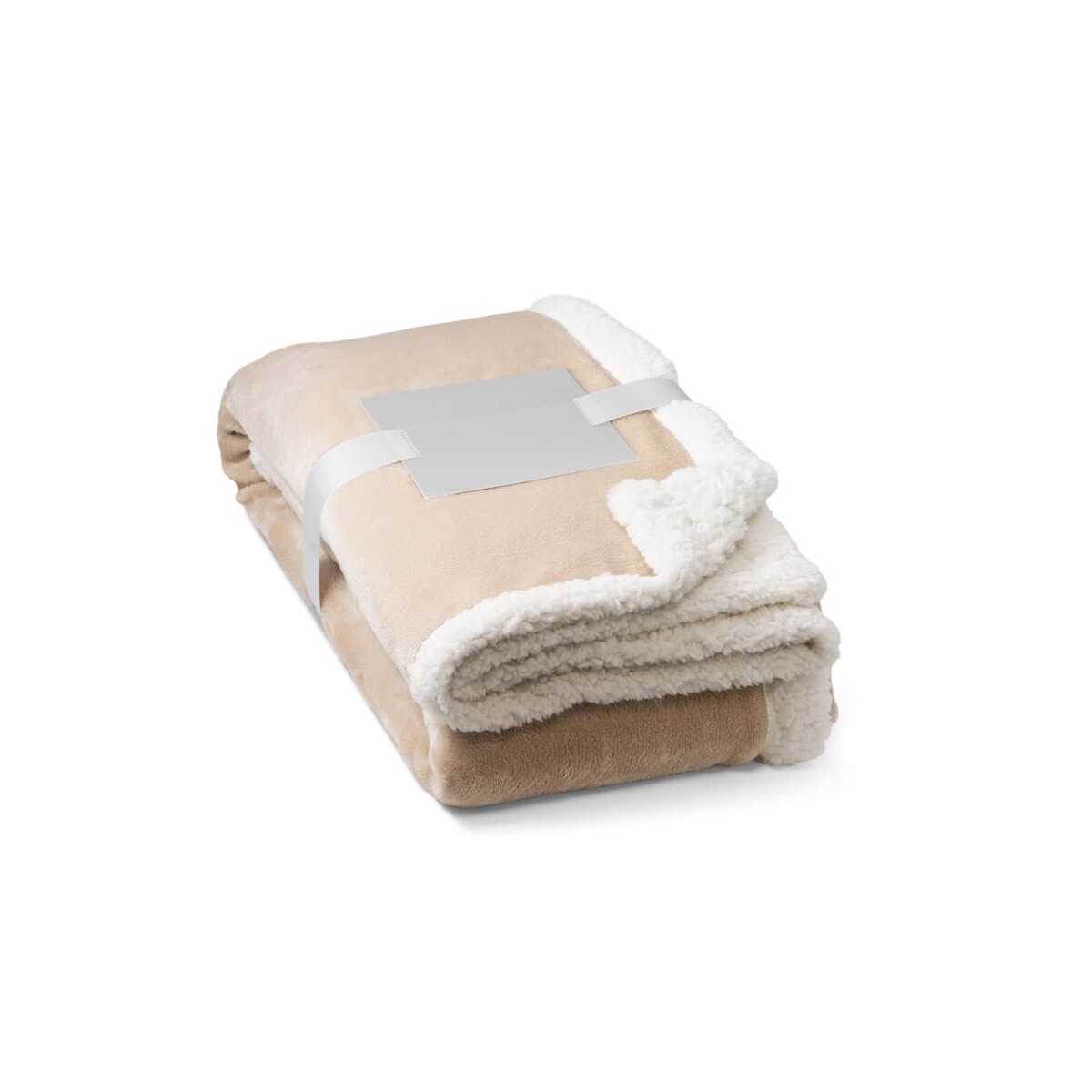 HEIDEN. Dwustronny polarowy koc (190 g/m²) z satynową wstążką i etykietą do personalizacji 99078_131