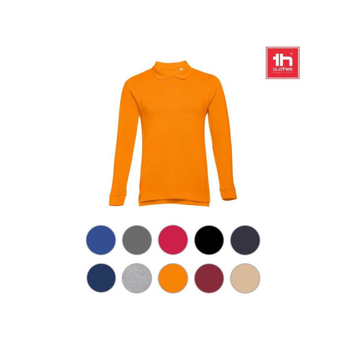 THC BERN. Męska koszulka polo z długim rękawem z bawełny zgrzebnej 30141_a