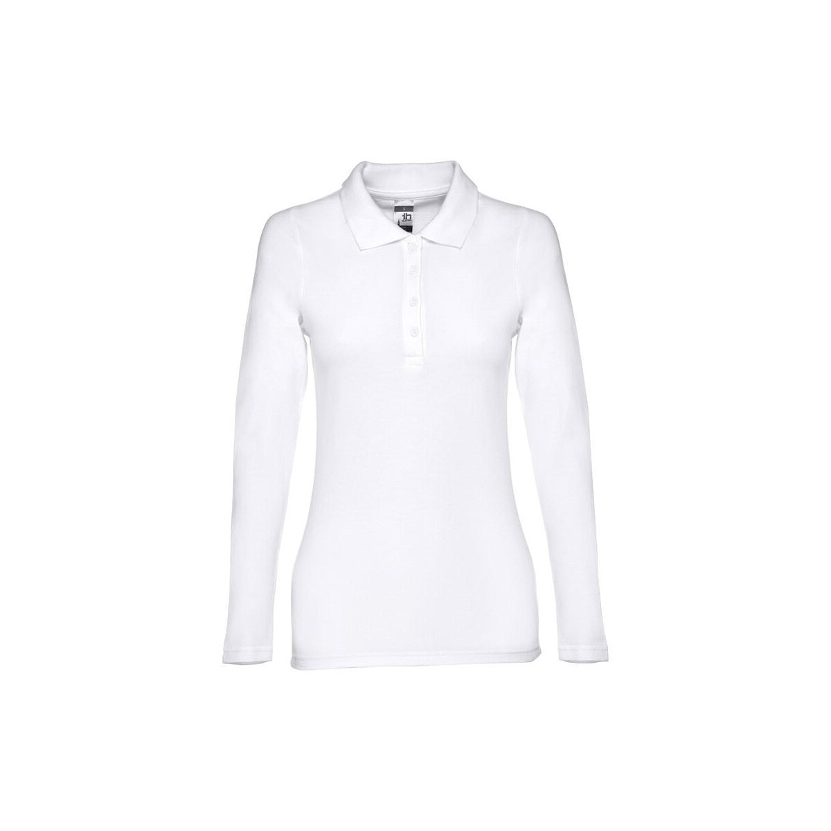 THC BERN WOMEN WH. Damska koszulka polo z długim rękawem z bawełny zgrzebnej 30144_106-a