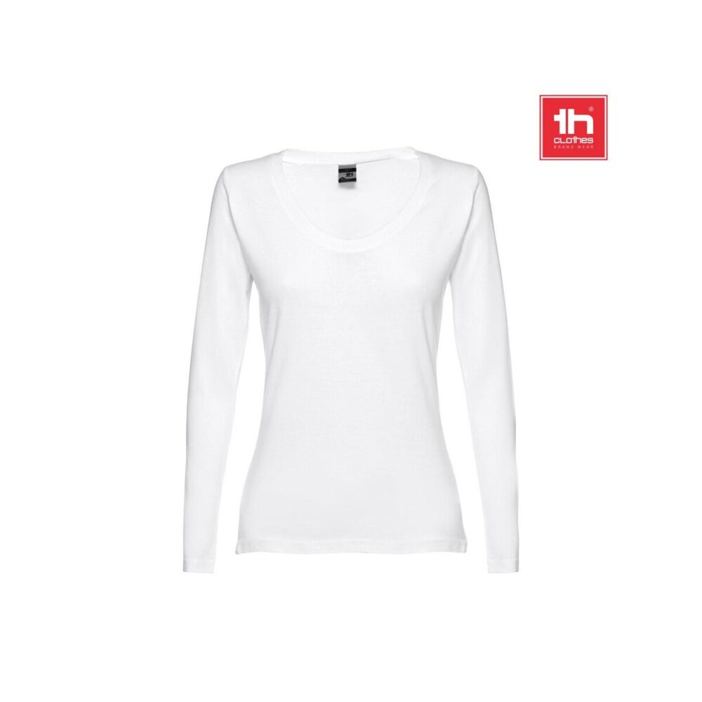 THC BUCHAREST WOMEN WH. T-shirt damski z długim rękawem taliowany 30125_set