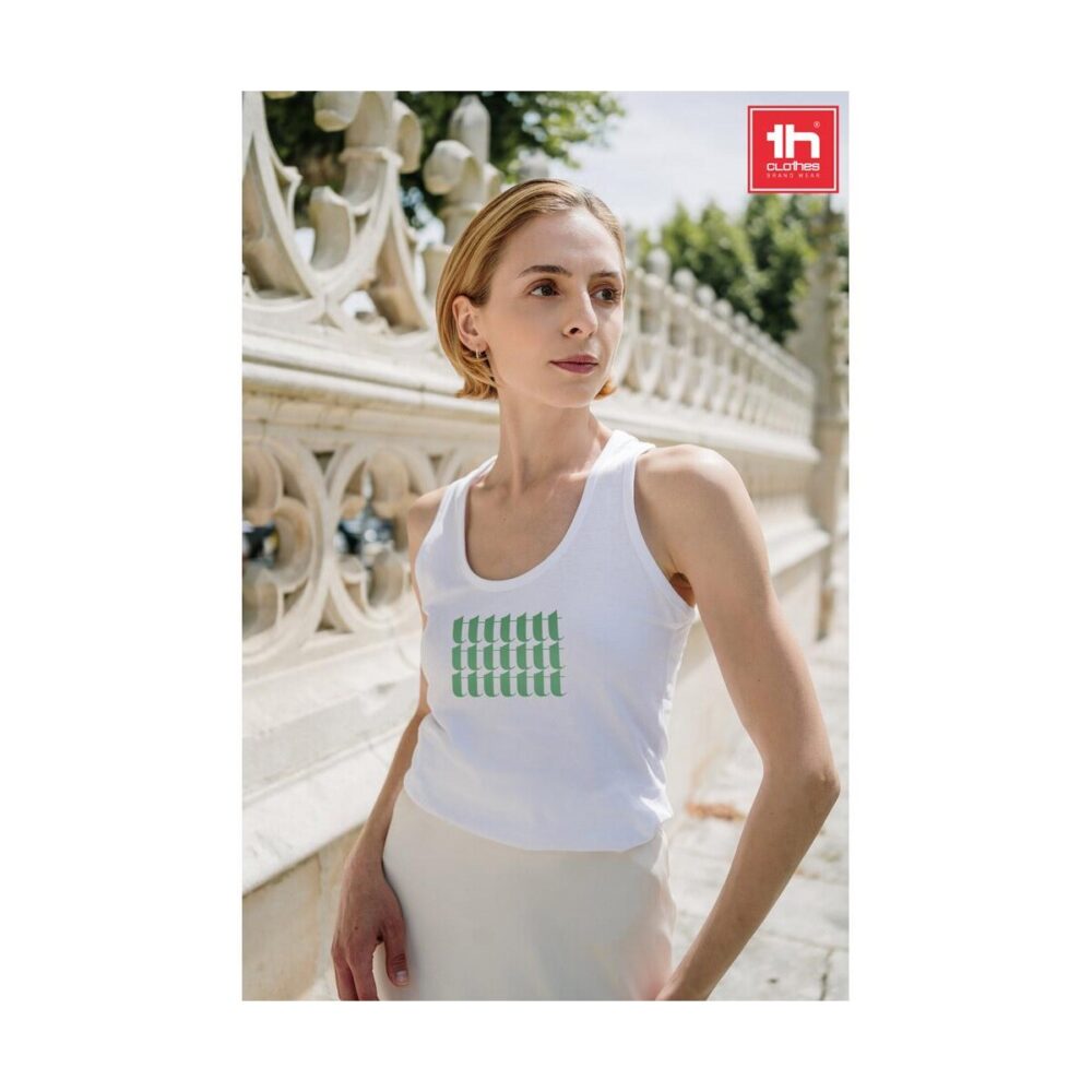 THC TIRANA WH. Damska bawełniana koszulka bez rękawów. Kolor biały 30119_set