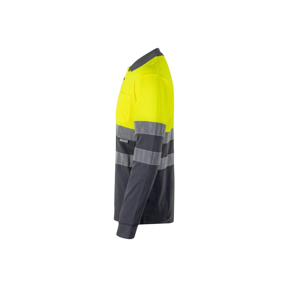 VL PLUTO LARGE. Dwukolorowa koszulka polo pikowana (150 g/m²) z długim rękawem, z bawełny (55%) i poliestru (45%) 36140_207-c