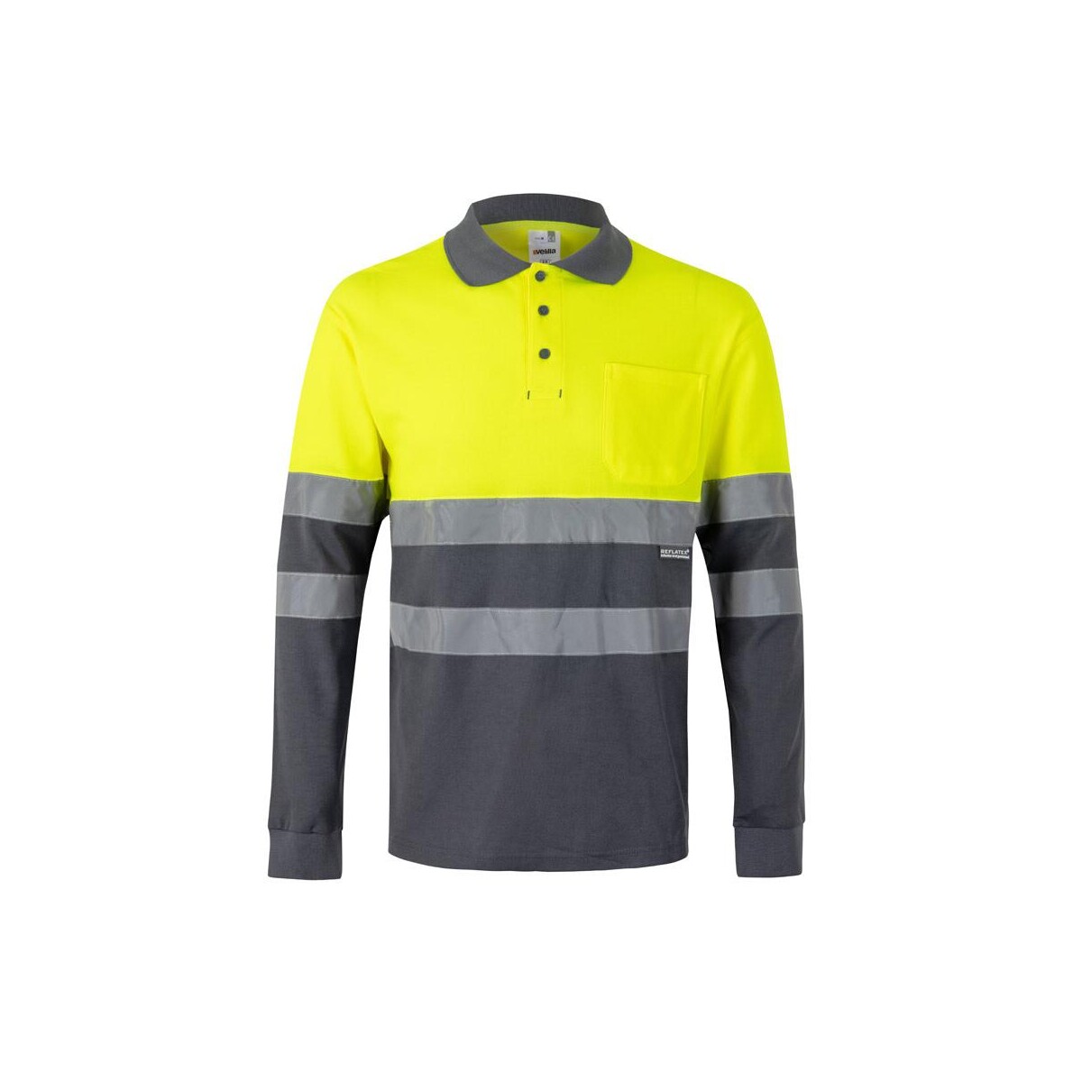 VL PLUTO LARGE. Dwukolorowa koszulka polo pikowana (150 g/m²) z długim rękawem, z bawełny (55%) i poliestru (45%) 36140_207