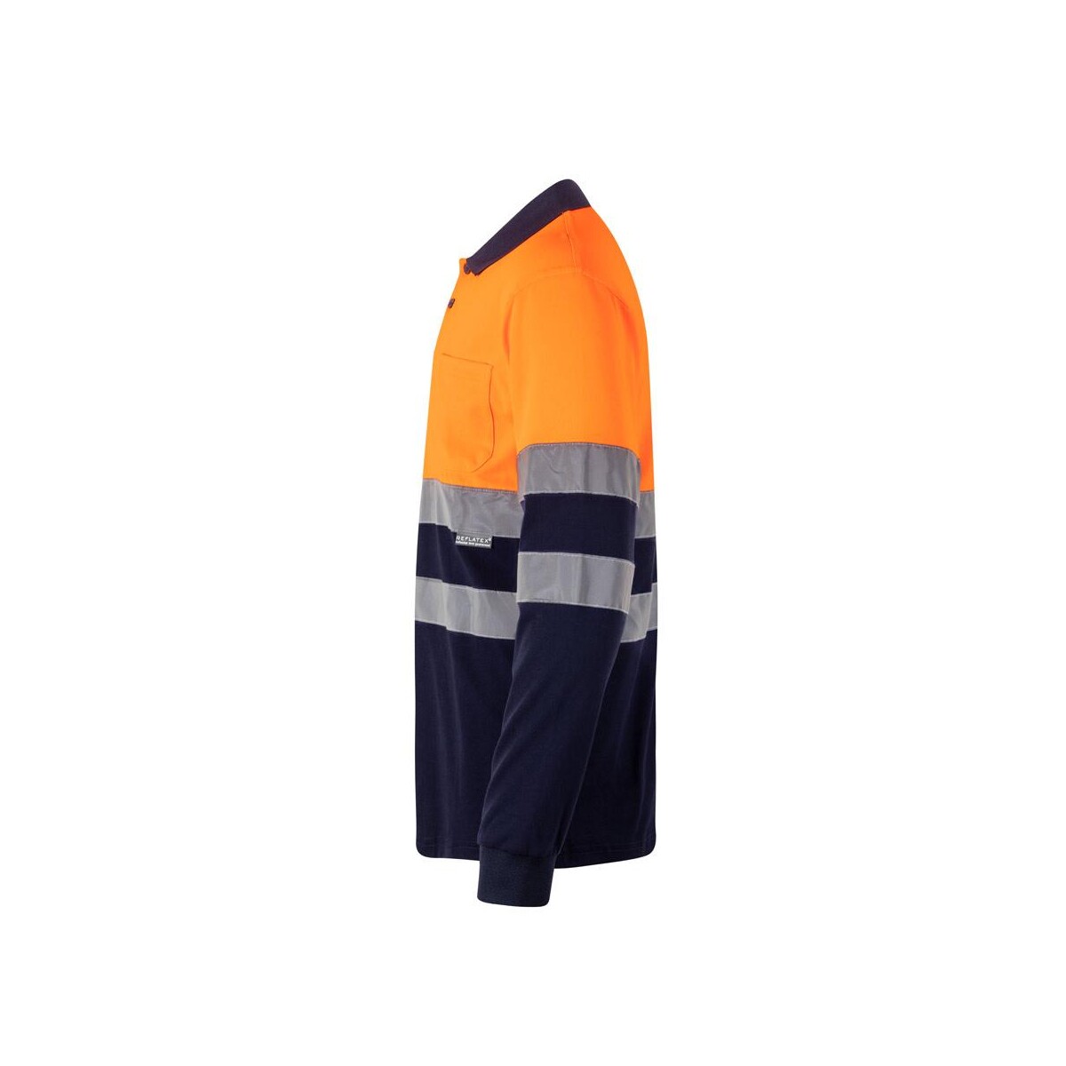 VL PLUTO LARGE. Dwukolorowa koszulka polo pikowana (150 g/m²) z długim rękawem, z bawełny (55%) i poliestru (45%) 36140_214-c