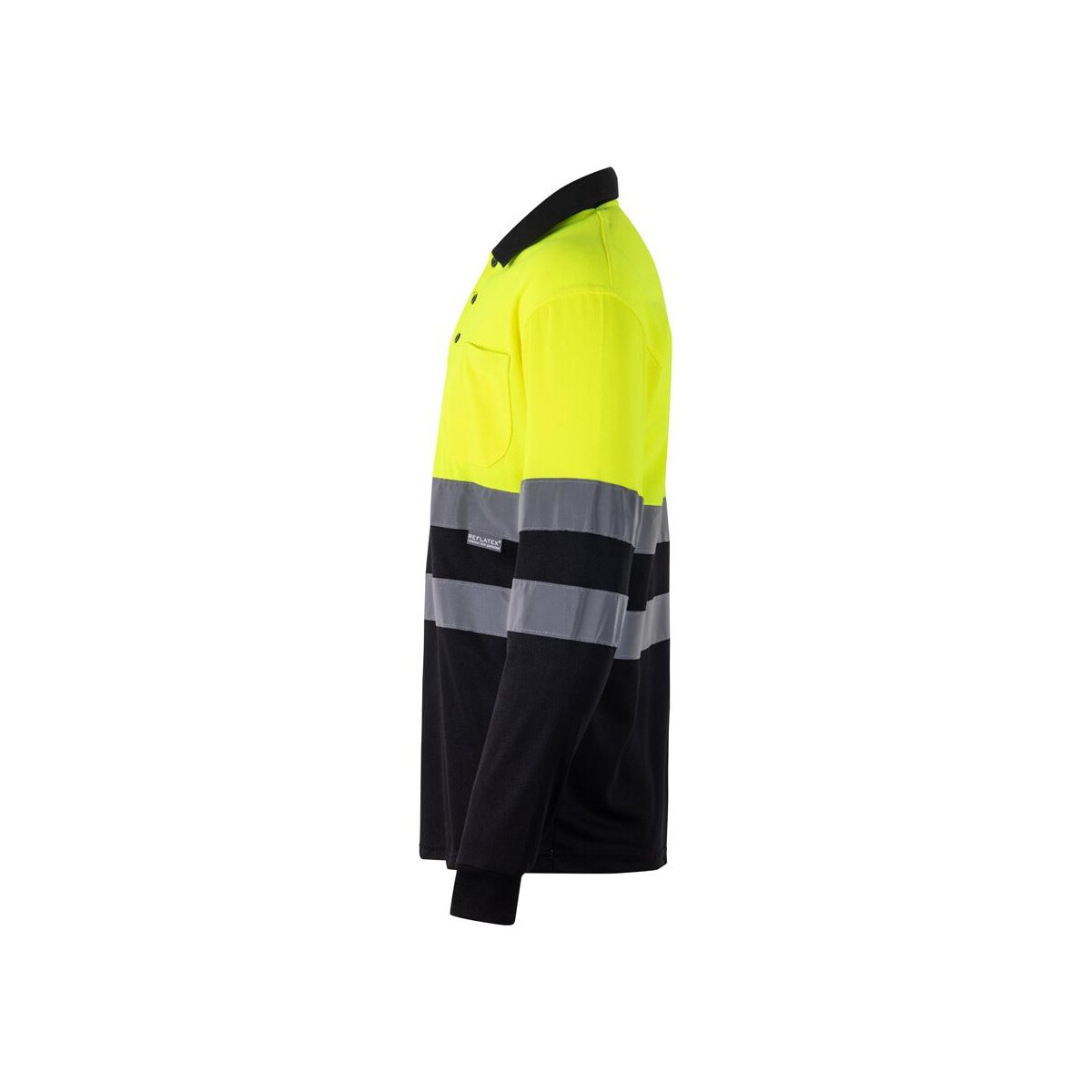 VL VULCAN LARGE. Dwukolorowa koszulka polo w ptasie oczy (160 g/m²) z długim rękawem, poliester (100%) 36069_203-c