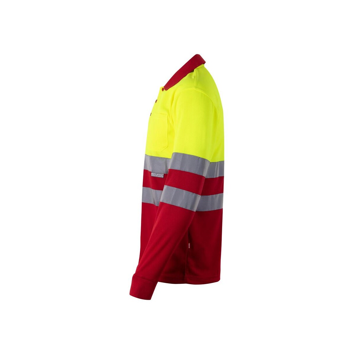 VL VULCAN LARGE. Dwukolorowa koszulka polo w ptasie oczy (160 g/m²) z długim rękawem, poliester (100%) 36069_205-c