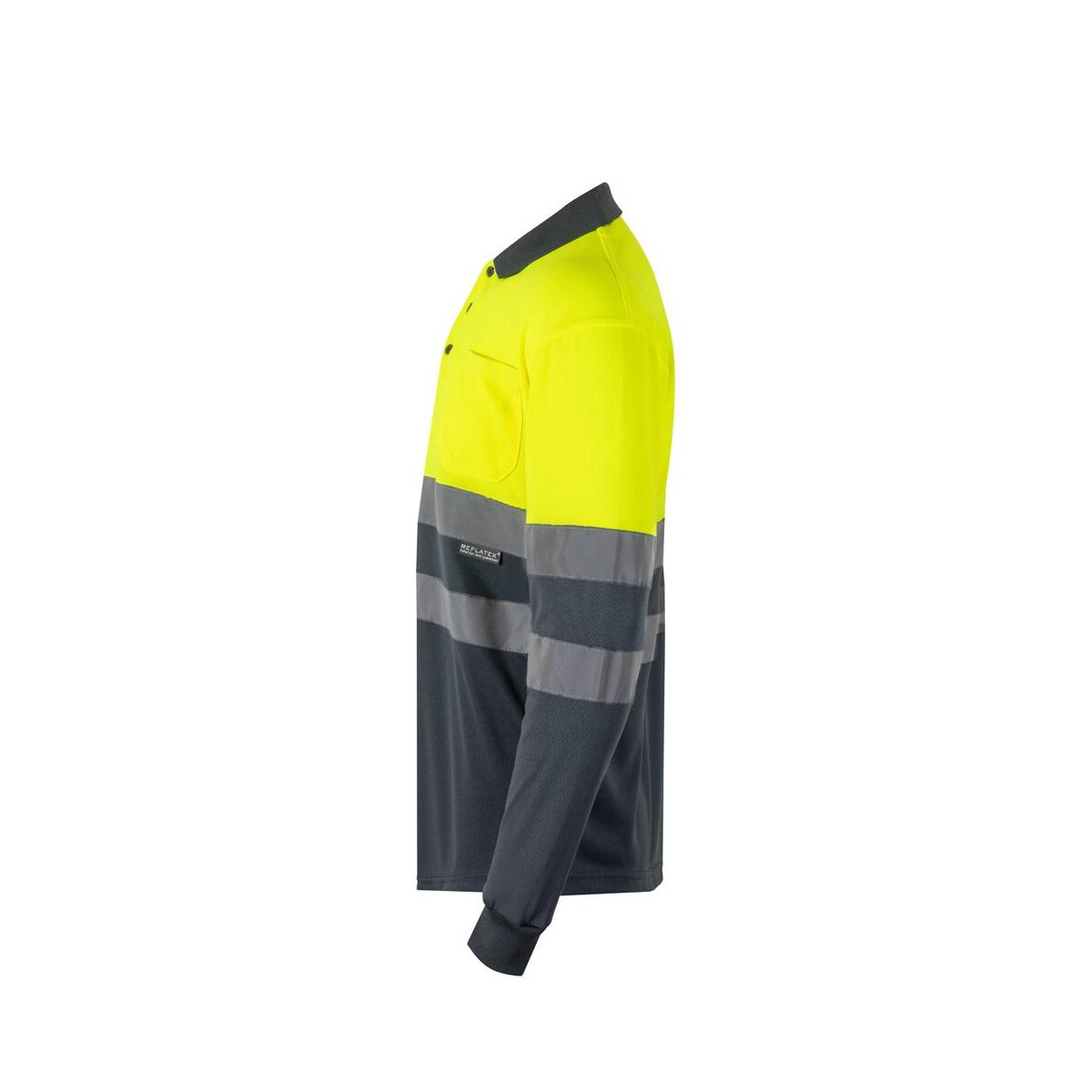 VL VULCAN LARGE. Dwukolorowa koszulka polo w ptasie oczy (160 g/m²) z długim rękawem, poliester (100%) 36069_207-c