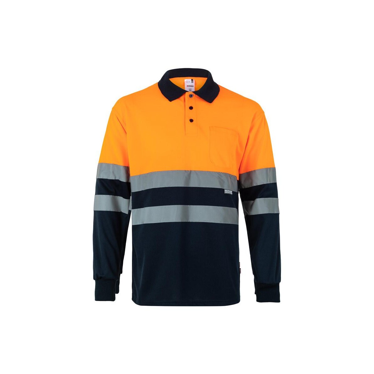 VL VULCAN LARGE. Dwukolorowa koszulka polo w ptasie oczy (160 g/m²) z długim rękawem, poliester (100%) 36069_214