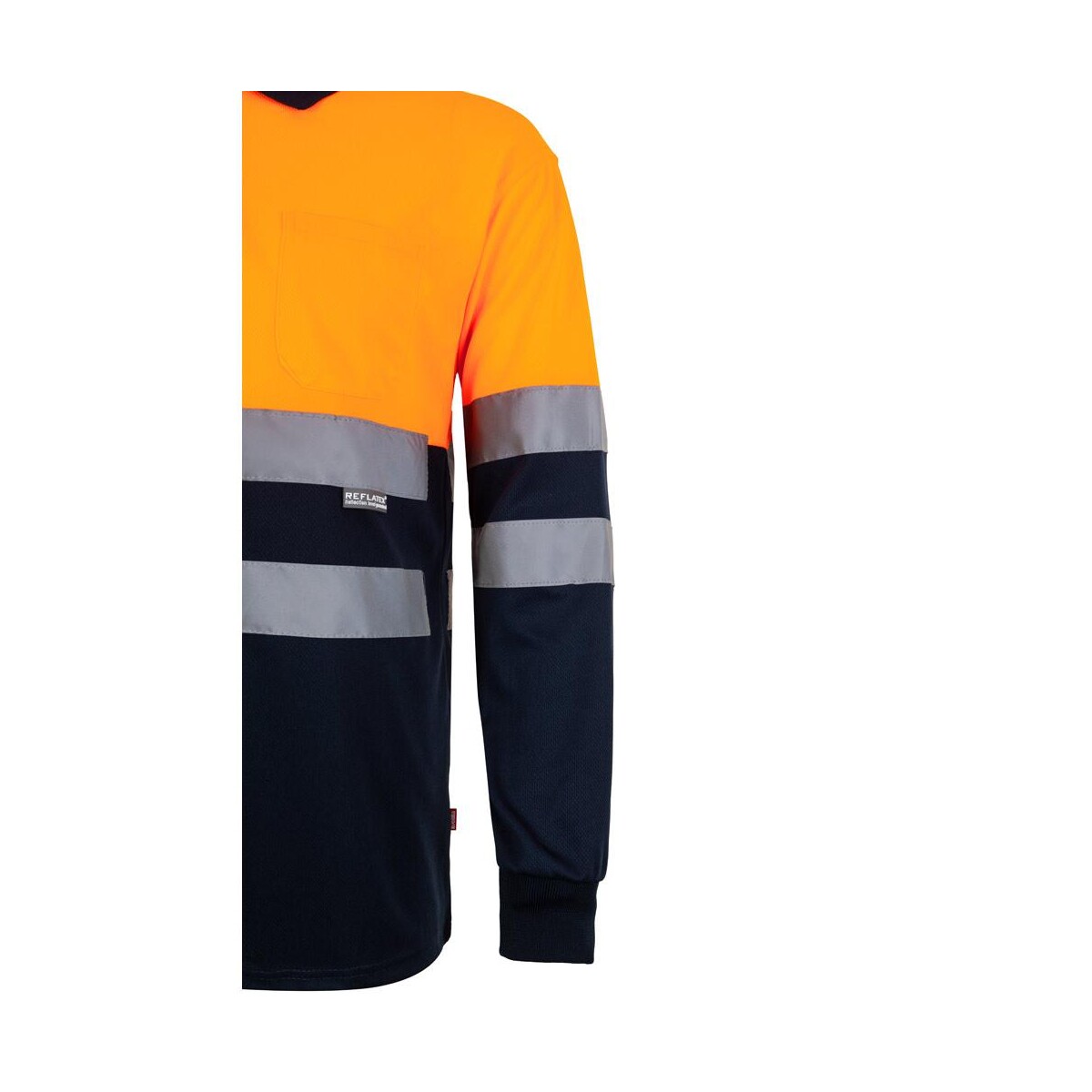 VL VULCAN LARGE. Dwukolorowa koszulka polo w ptasie oczy (160 g/m²) z długim rękawem, poliester (100%) 36069_214-f