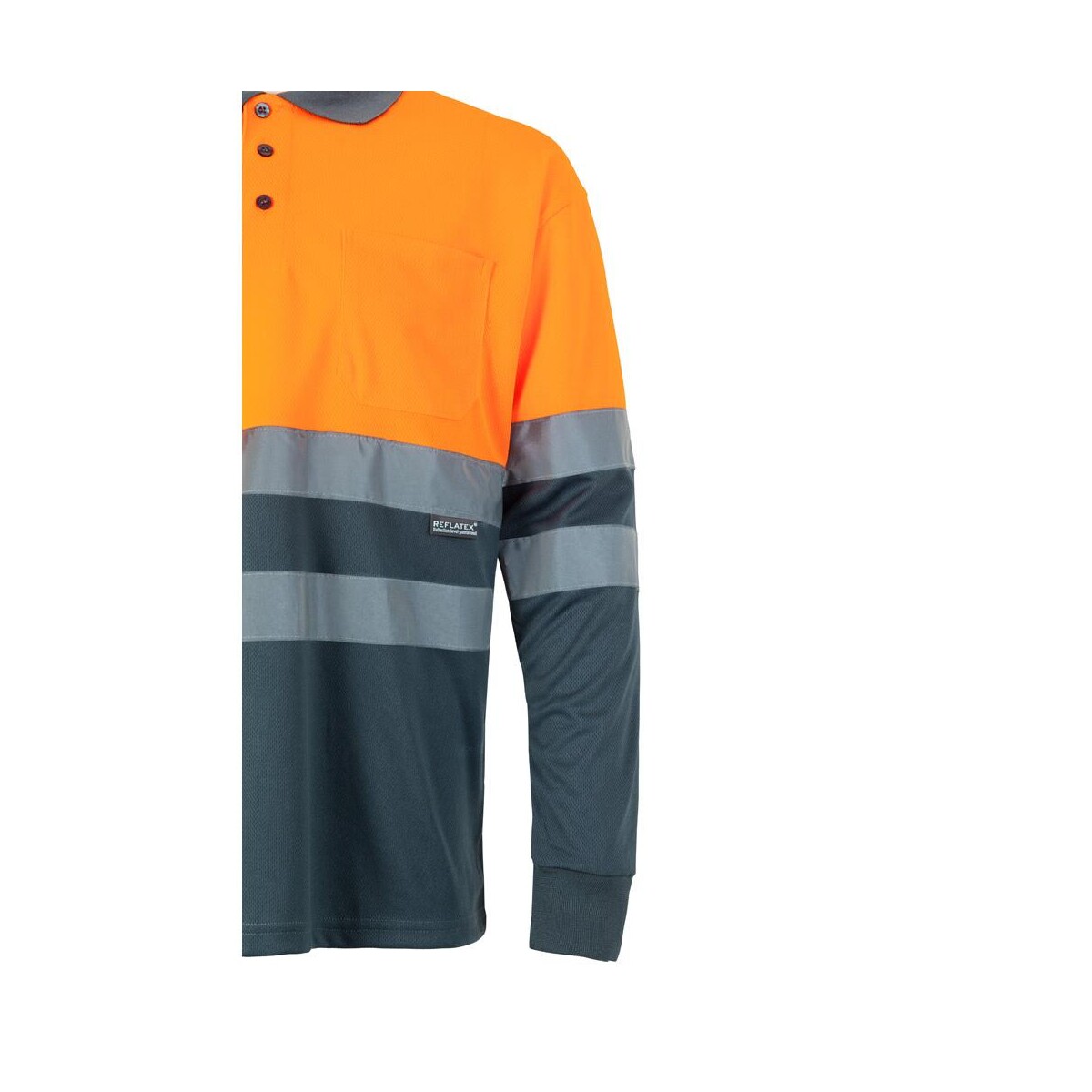 VL VULCAN LARGE. Dwukolorowa koszulka polo w ptasie oczy (160 g/m²) z długim rękawem, poliester (100%) 36069_217-f