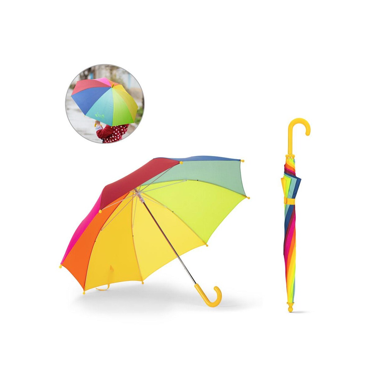 OLIVIA. 19-calowy kolorowy parasol dla dzieci z poliestru 190T 99168_set