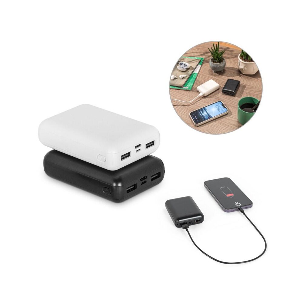 LEAKEY 10. Power bank 10'000 mAh wykonany w ABS pochodzącego z recyklingu (100% rABS) 97198_set