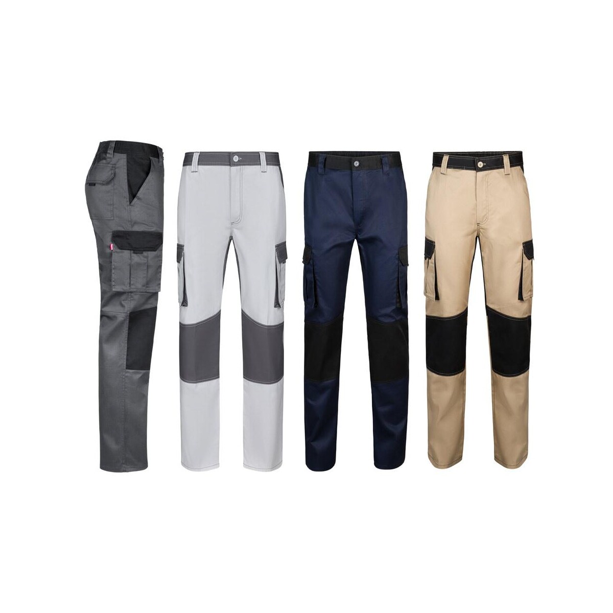 VL NJORD. Dwukolorowe spodnie diagonalne z wieloma kieszeniami (200 g/m²), z bawełny (35%) i poliestru (65%) 36029_set