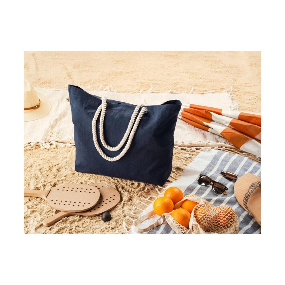 ATHENS. Torba plażowa z bawełny pochodzącej z recyklingu (70%) i poliestru pochodzącego z recyklingu (30%) (220 g/m²) 92539_amb