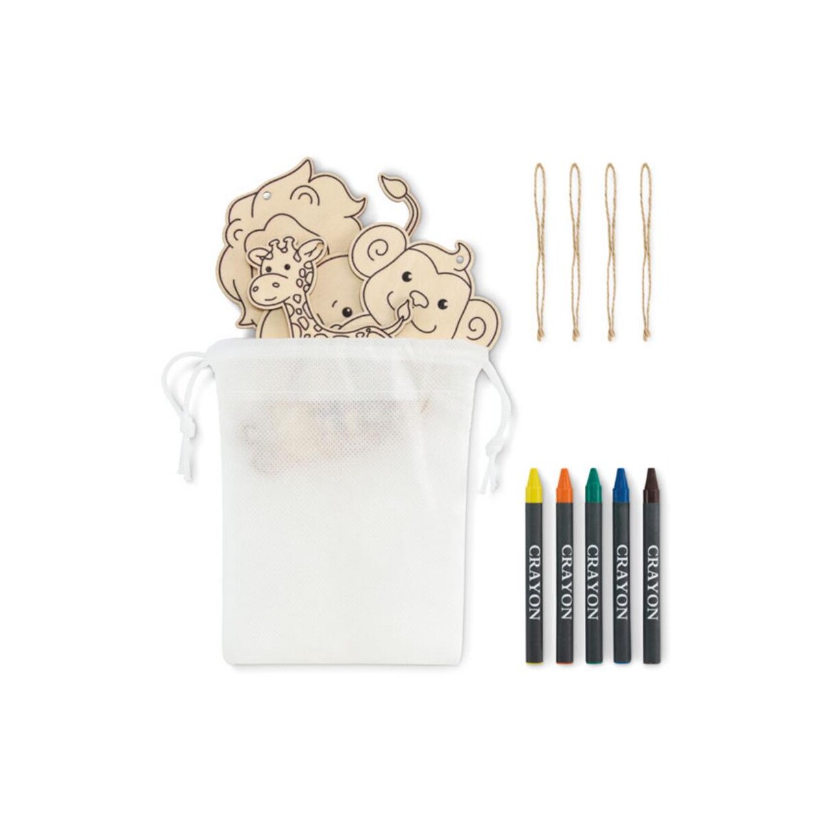 Zestaw drewnianych wieszaków THEZOO mo2968-06