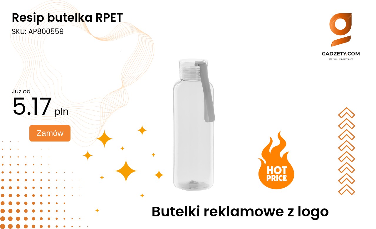 Resip butelka RPET Butelka wykonana z recyklingowanego plastiku RPET marki Resip