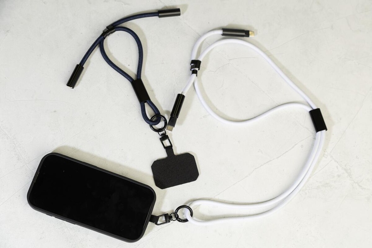 HolCharge smycz, uchwyt na telefon, kabel 60W RPET AP864133-01__DG