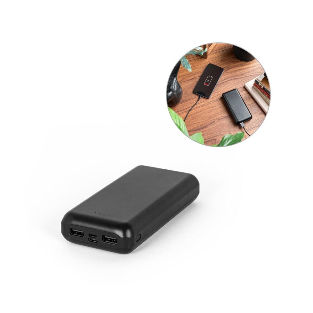 LEAKEY 20. Power bank 20'000 mAh wykonany w ABS pochodzącego z recyklingu (100% rABS) 97199_set