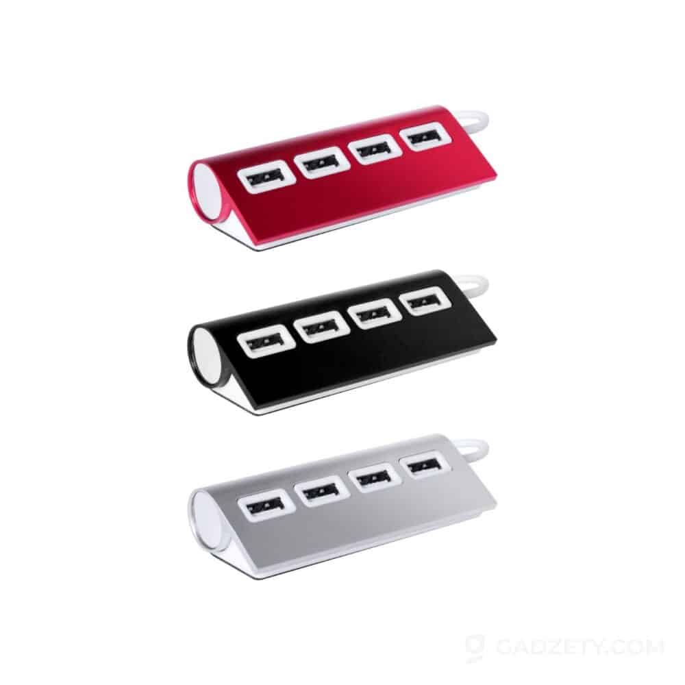 Rozgałęźnik USB Wudge, aluminiowy 4-portowy