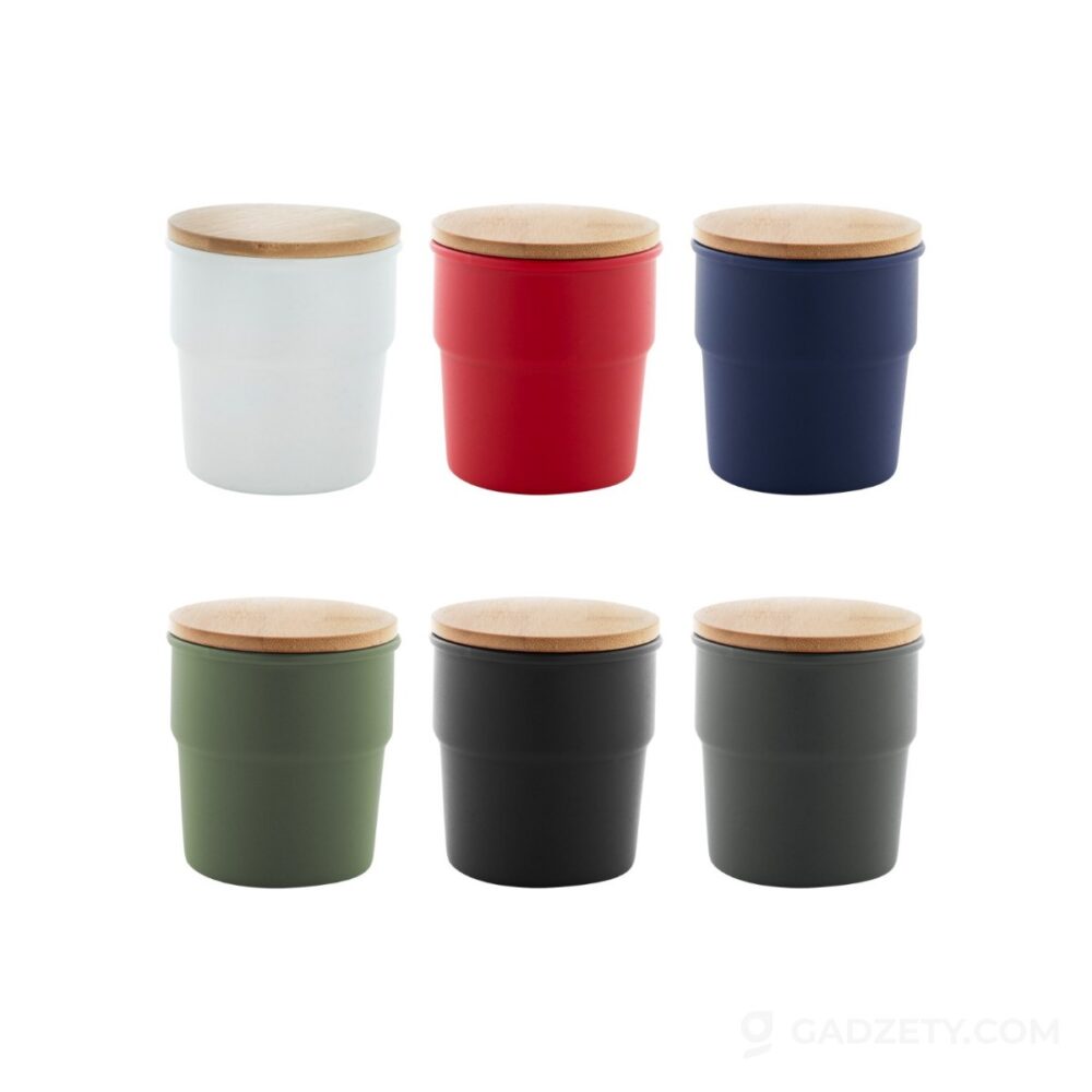 Kubek ceramiczny Calliope z bambusową pokrywą