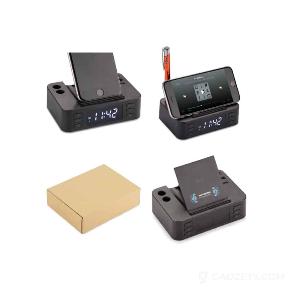 Budzik z ładowarką indukcyjną CLOCKI, USB