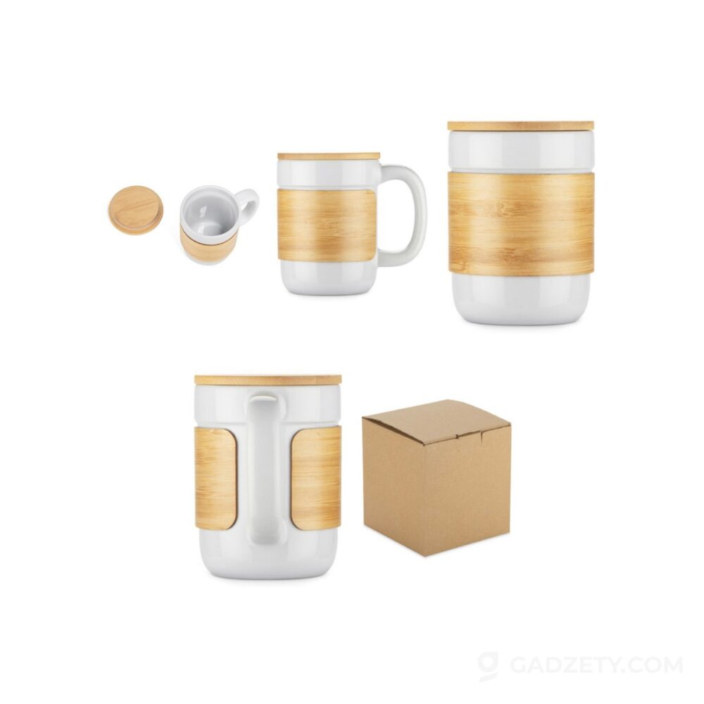 Kubek MUGGI 350, ceramiczny z pokrywką