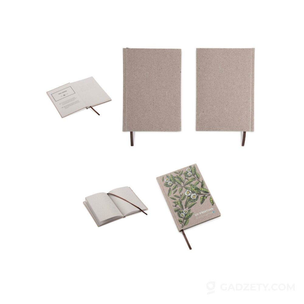 Notes TEO A5, papier z liści herbaty, bawełna