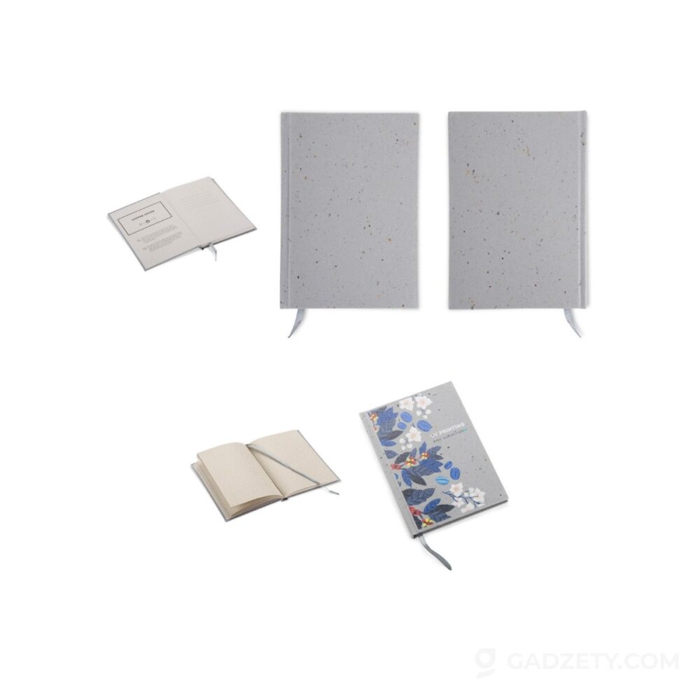 Notes Kofe A5, papier z łupin kawy i bawełny