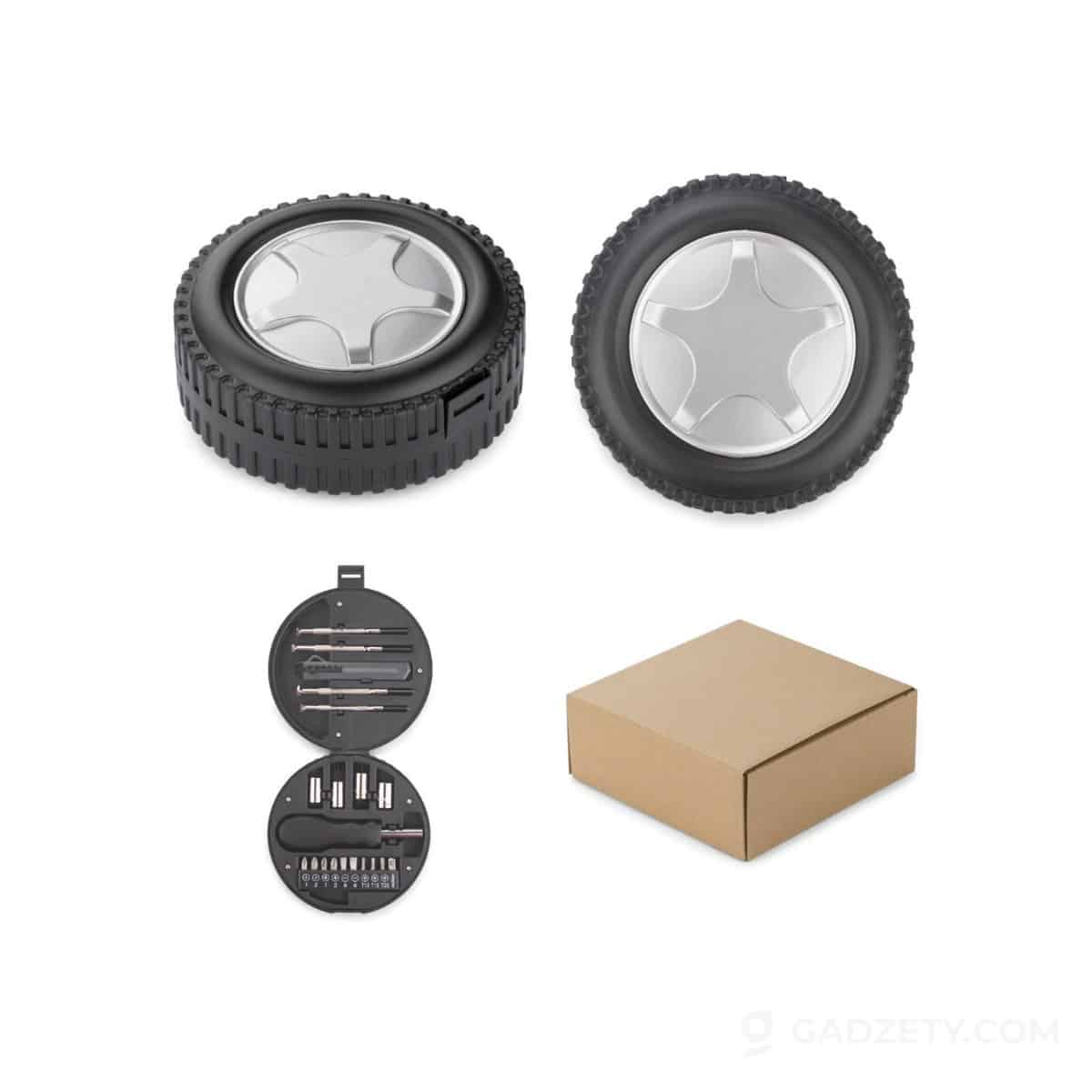 Zestaw narzędzi WHEEL, w etui koła samochodu