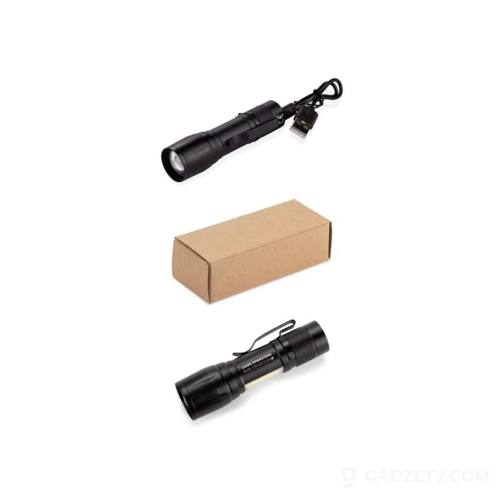 Latarka Verti LED, aluminiowa z klipsem