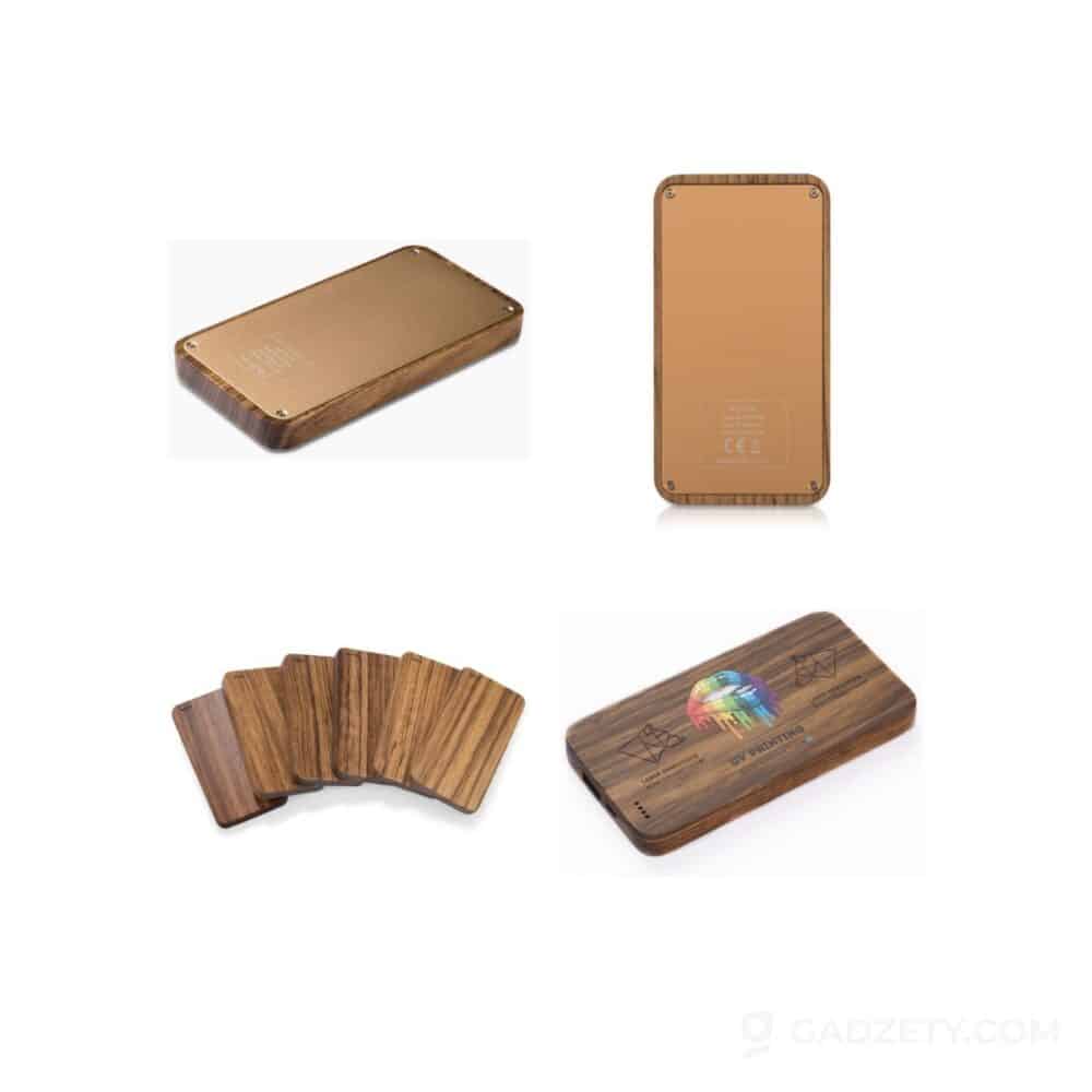 Power bank VIOUR 4000, drewniany z USB