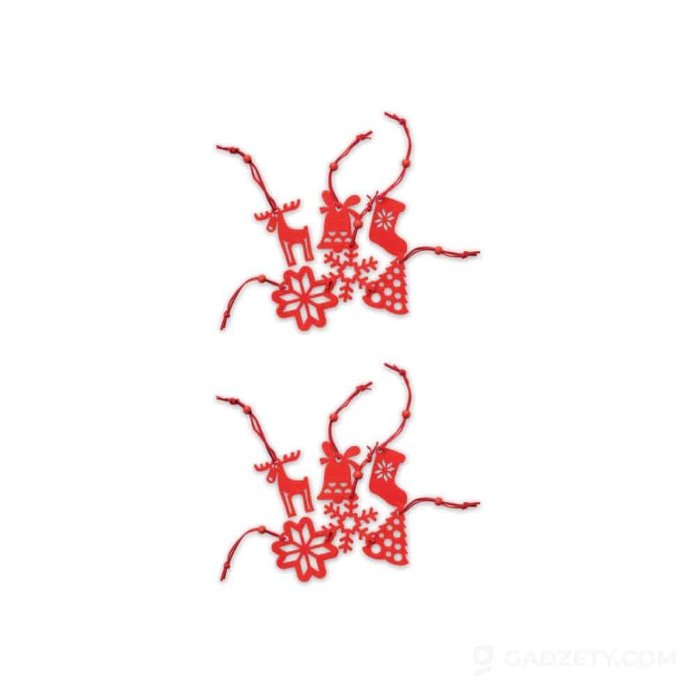 6 zawieszek na choinkę, filc ROUGE