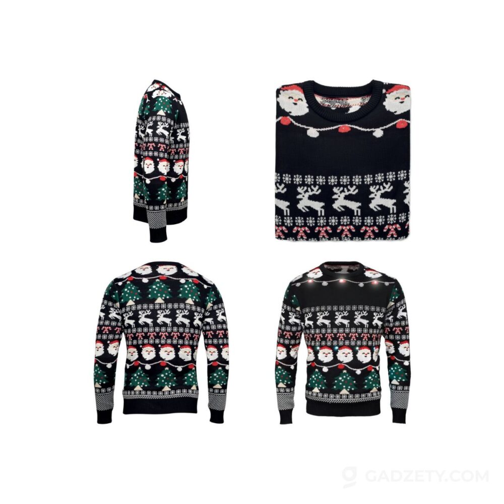 Sweter świąteczny Shamis Large, z 10 LED