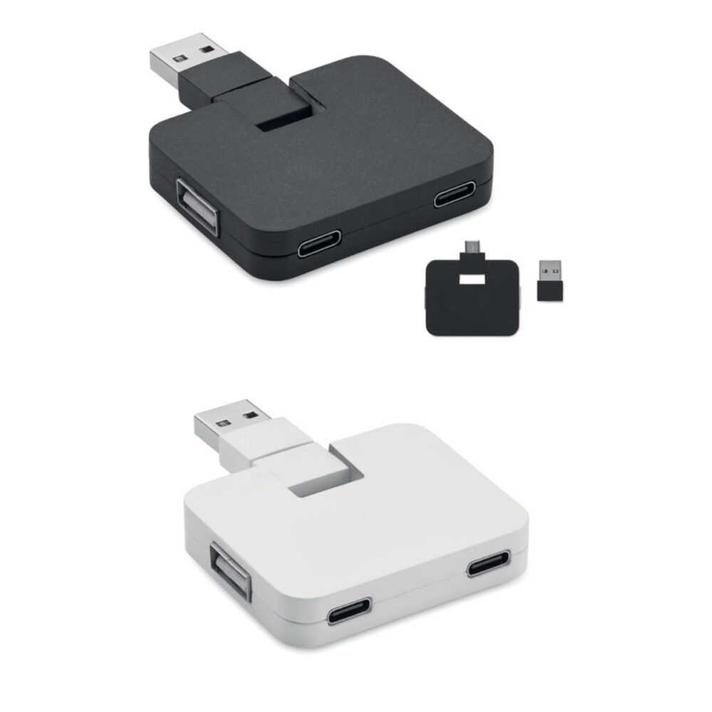 4-portowy USB SQUARE-C - warianty kolorystyczne
