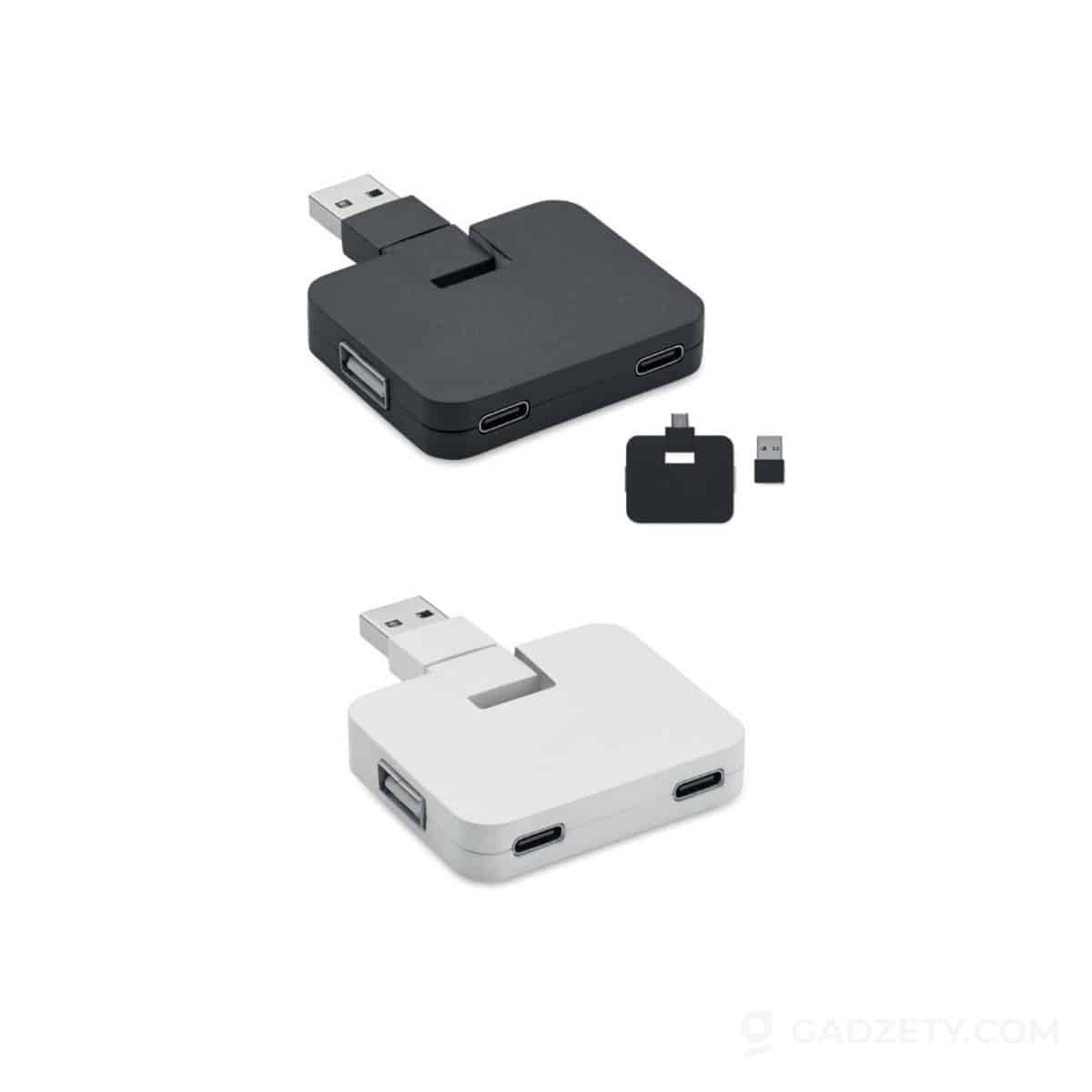 Rozdzielacz USB Square-C, wejście Typ-C