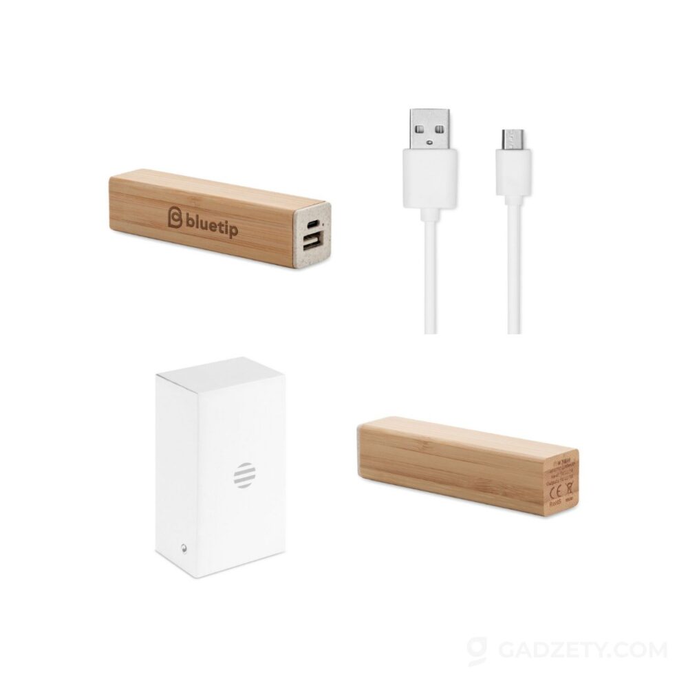 Power bank Powerbamc 2600 mAh, bambusowy