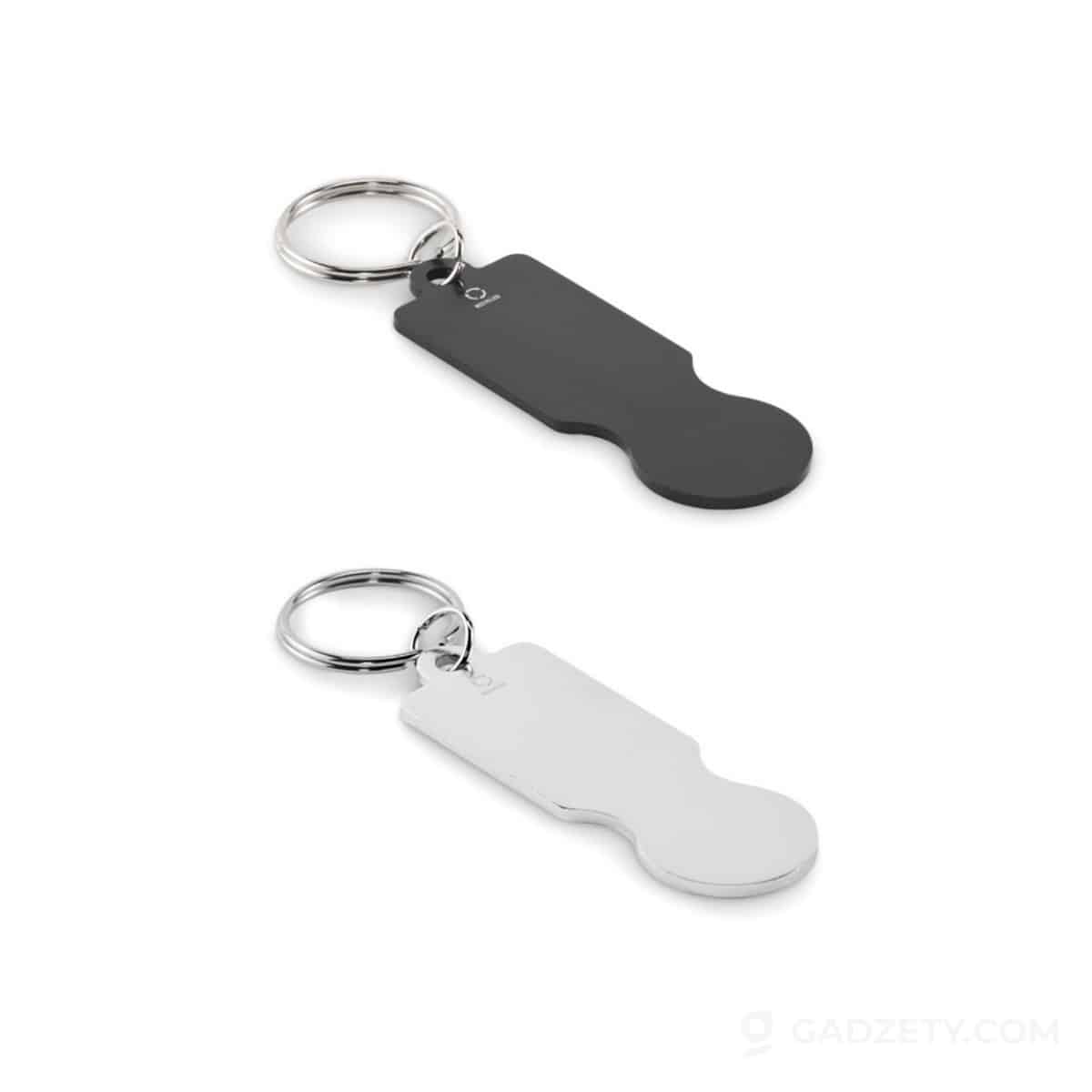 Brelok z żetonem Tokley do wózka, aluminiowy