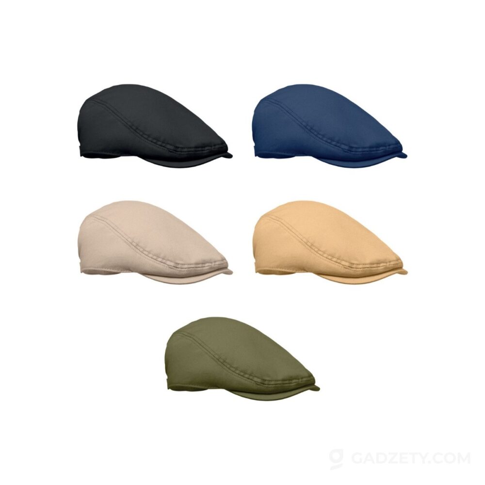 Czapka newsboy Flat Peak, bawełniana twill
