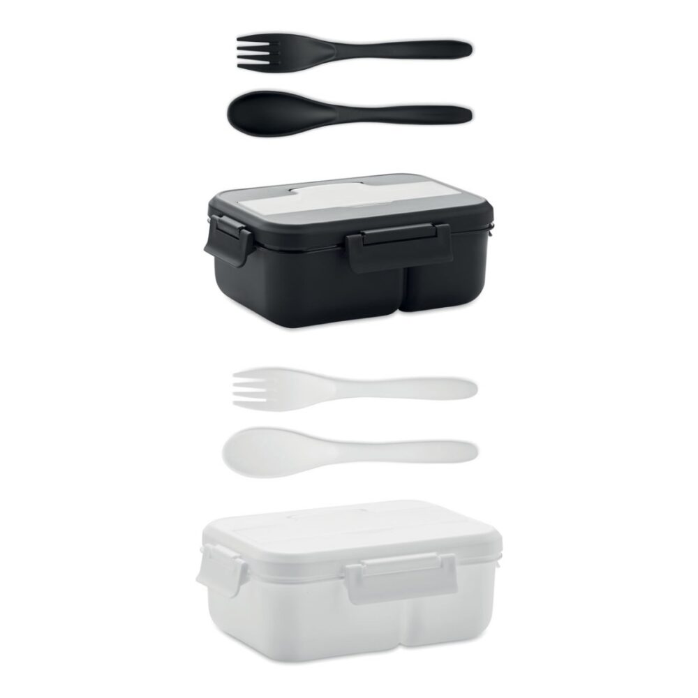 Lunch box ze sztućcami z PP MAKAN - warianty kolorystyczne