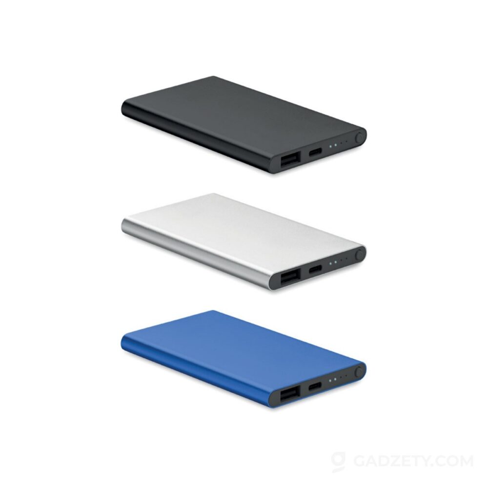 Power bank POWERFLAT, aluminiowy 4000 mAh