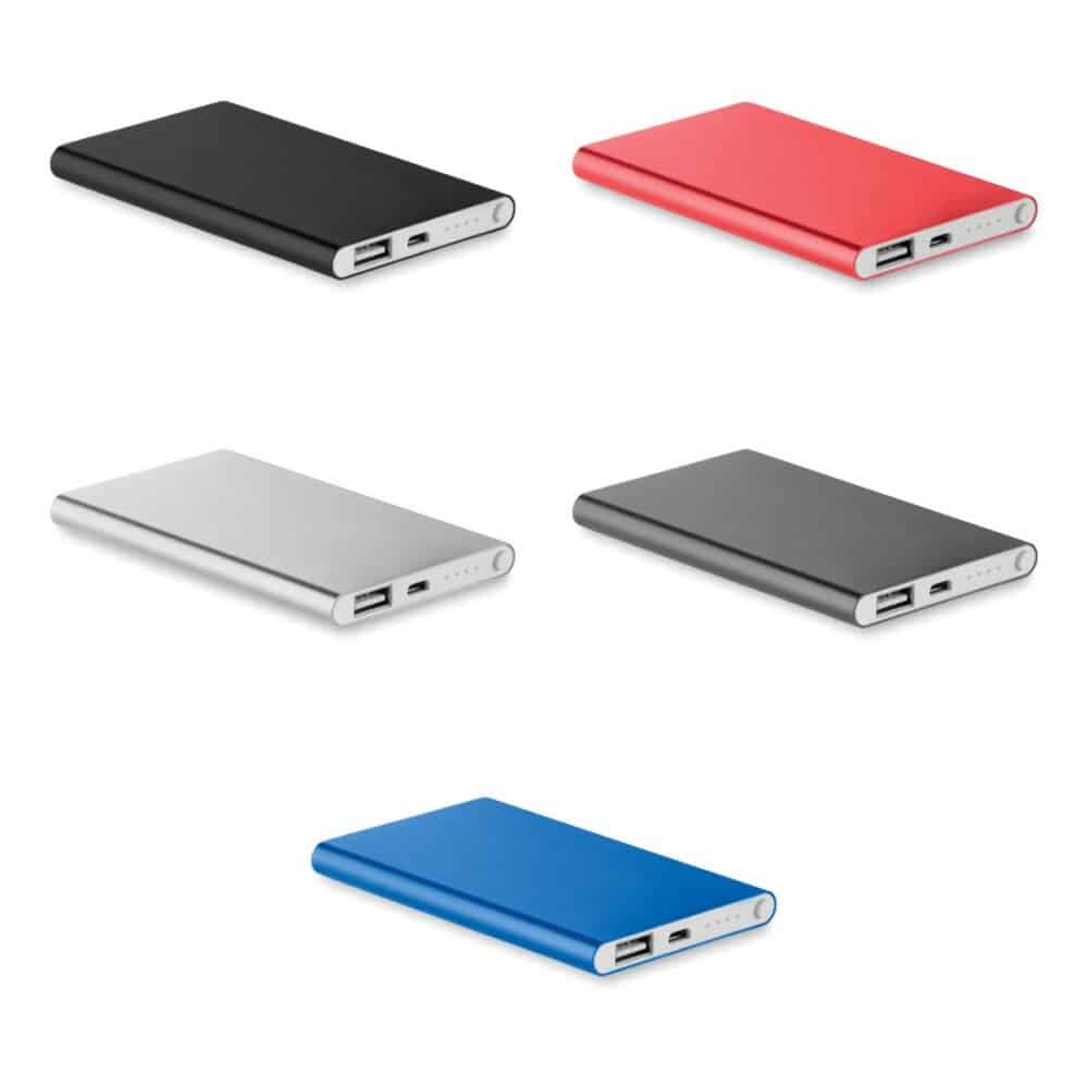 Płaski Powerbank 4000mAh POWERFLAT - warianty kolorystyczne