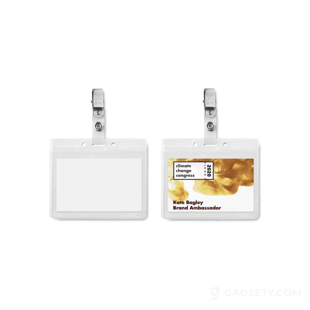 Uchwyt na identyfikator Clipbadge, metalowy
