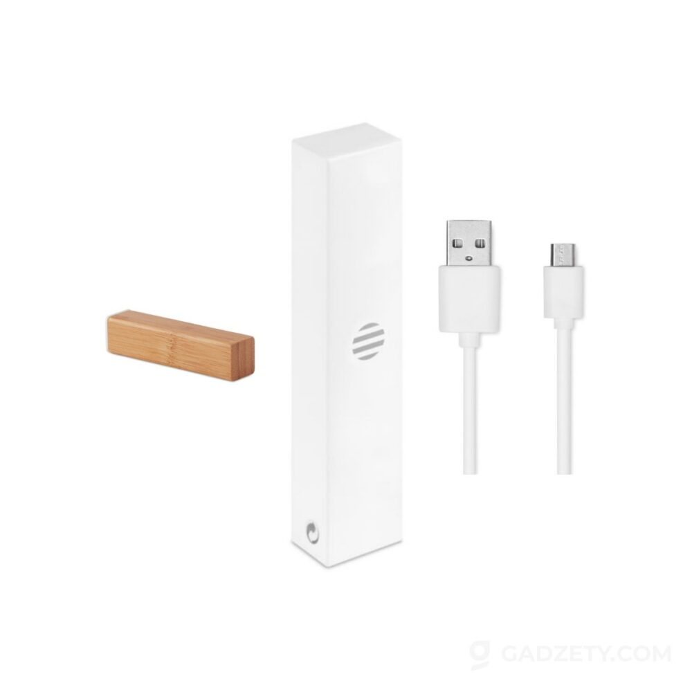 Powerbank POWERBAM bambusowy z lampką LED