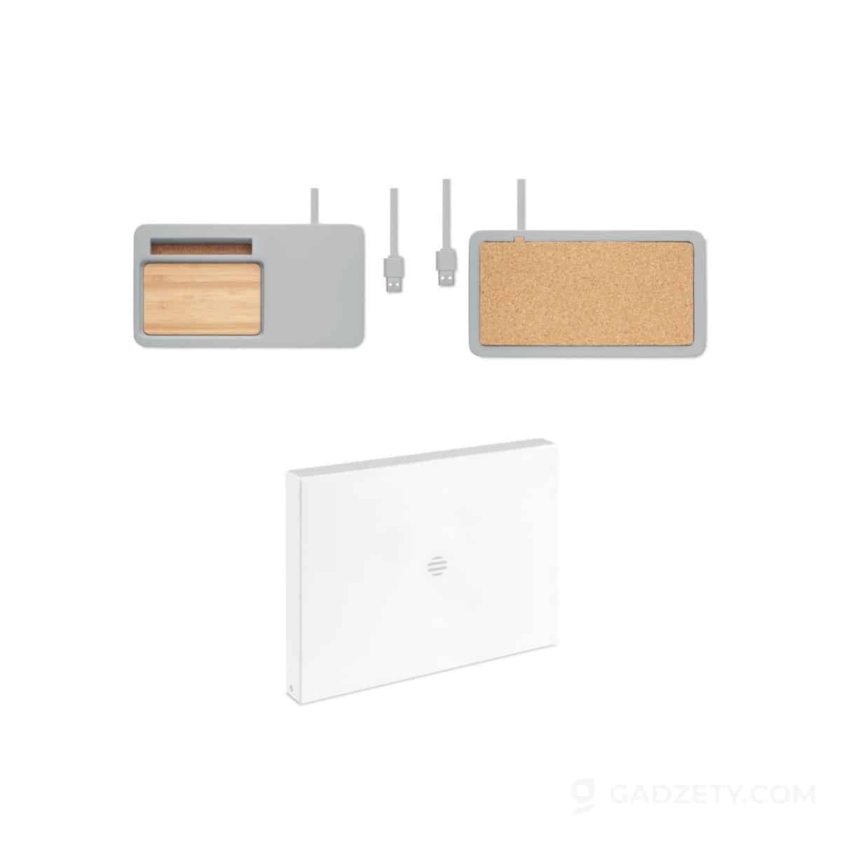 Organizer z ładowarką Viana Desk, 10W, bambus